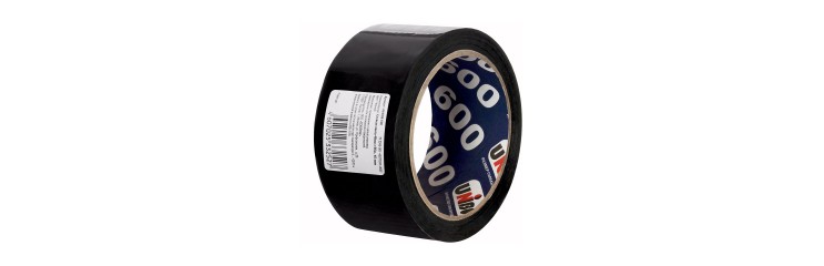 Клейкая лента упаковочная (скотч) 48 мм х 66 м UNIBOB 600 черный